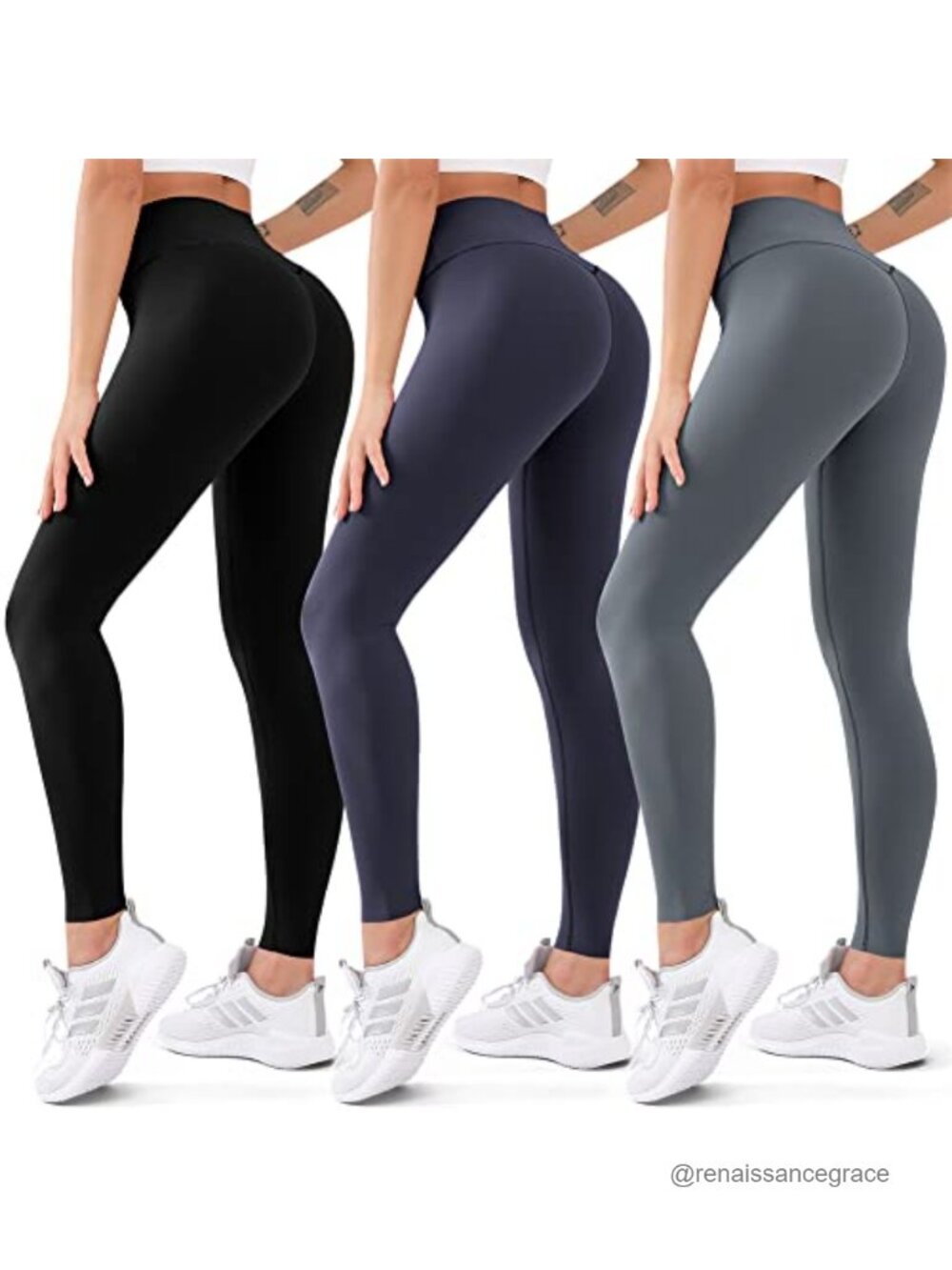 3 Pack High Waisted Butt Lift Leggings Non See-Through Yoga Pants